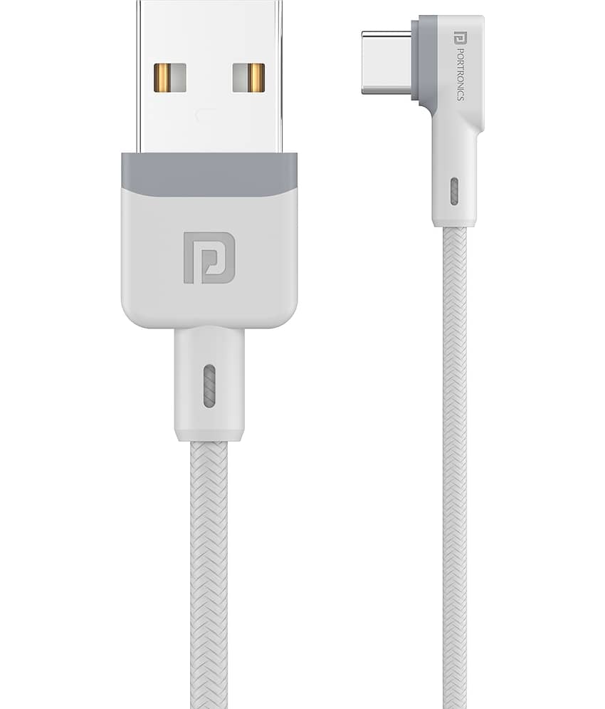 Portronics Konnect L Type C Cable:1.2M Type C USB Cable ,White (POR 1403)