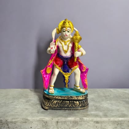 Standing Hanuman Marble Idol , H- 28.5 cm-Composite Marble