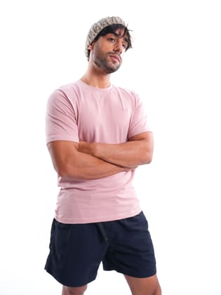 Cameo Blush Solid T-Shirt-M / CAMEO BLUSH