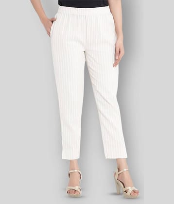 Juniper - White Cotton Slim Fit Women's Casual Pants  ( Pack of 1 )