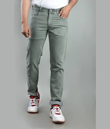 Aflash Slim Fit Basic Men's Jeans - Light Green ( Pack of 1 )