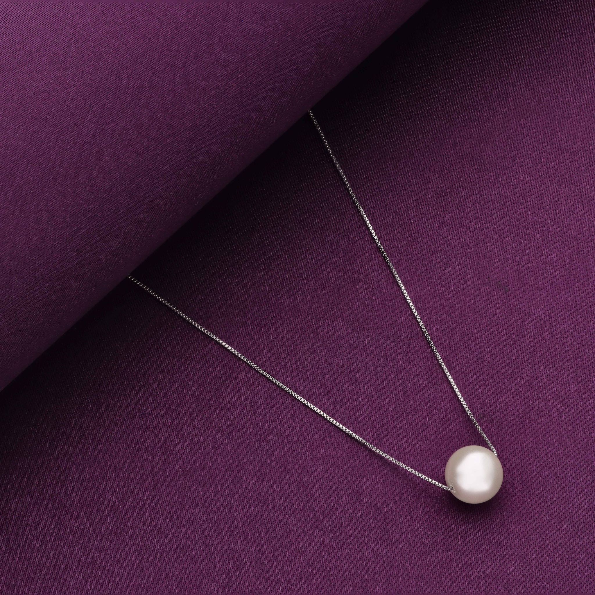 Luminance Pearl Silver Necklace-Pearl / Silver