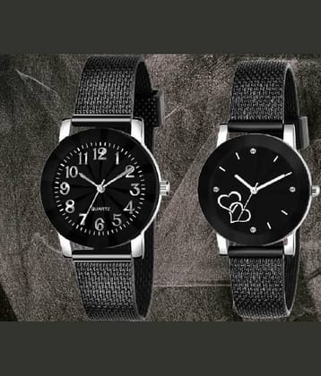 Cosmic Black PU Analog Womens Watch