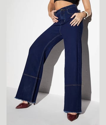 Miss Chase Women's Wide Leg High-Rise Jeans ( Blue )