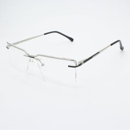 Lensoz Elite X Luxe Rimless Rectangle - Narrow - Silver & Black