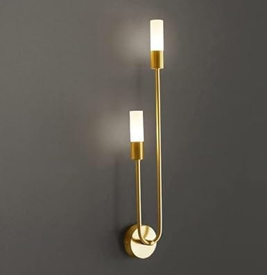 Metal Gold Finish 2 Tube Wall Lamp