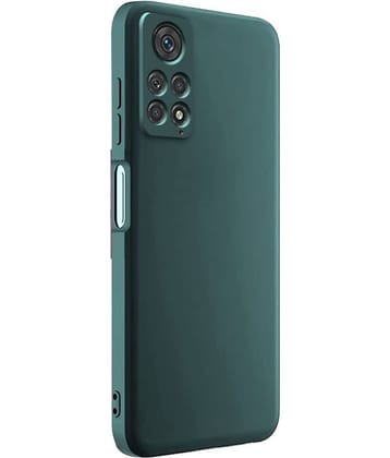 Case Vault Covers - Green Silicon Plain Cases Compatible For Redmi Note 11 ( Pack of 1 )