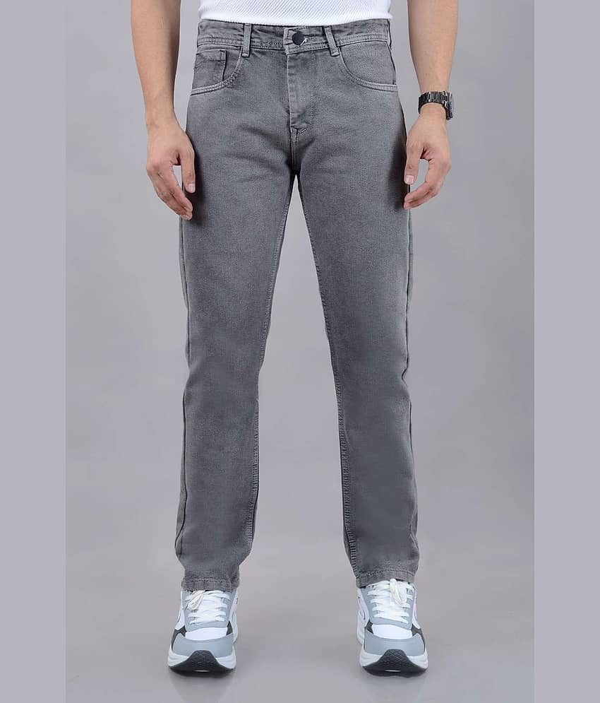 MOUDLIN Slim Fit Self Design Men's Jeans - Grey ( Pack of 1 )