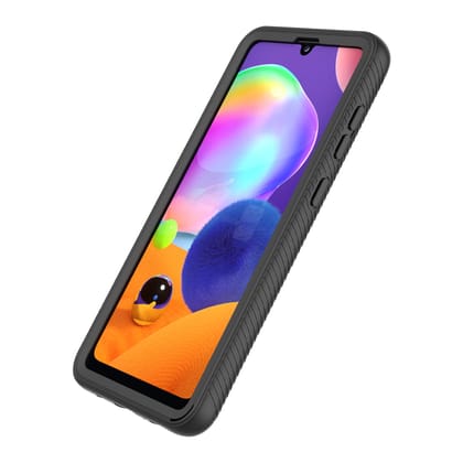 Full Body Pro Series Dual Layer Transparent Hybrid Back Cover for Samsung Galaxy A31, 6.4 inch, Black