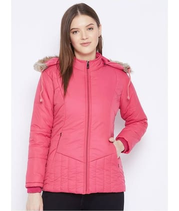 VERO AMORE Polyester Pink Parka Jackets Single