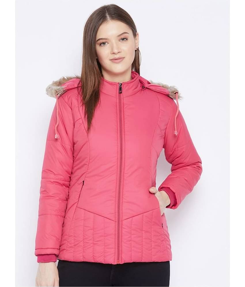 VERO AMORE Polyester Pink Parka Jackets Single