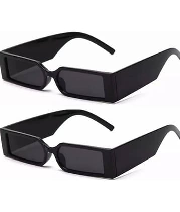 Lootnixx Black Rectangular Sunglasses ( Pack of 1 )