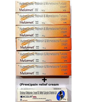 MELAMET CREAM (PACK OF 6) Cream 90 gm + Free Pain Relief Cream