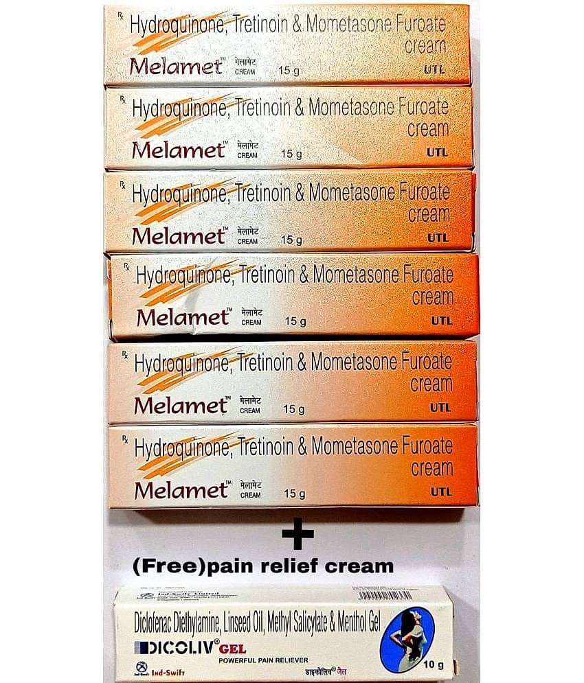 MELAMET CREAM (PACK OF 6) Cream 90 gm + Free Pain Relief Cream