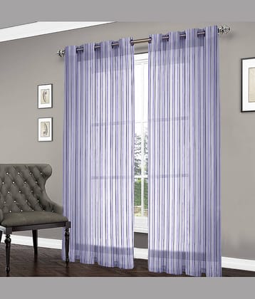 Home Candy Set of 2 Window Transparent Eyelet Polyester Purple Curtains ( 152 x 120 cm )