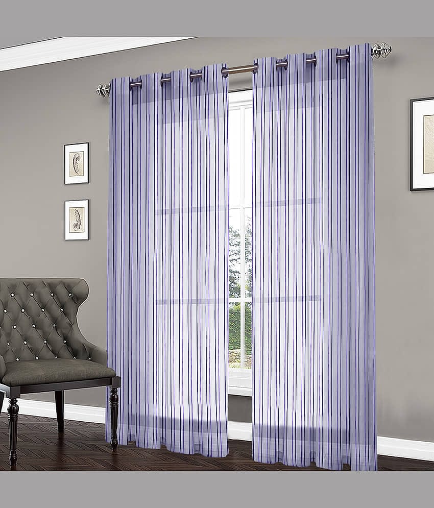 Home Candy Set of 2 Window Transparent Eyelet Polyester Purple Curtains ( 152 x 120 cm )