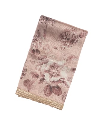 Lavender Woven Viscose Saree With Embroidered & Printed Motifs-Lavander