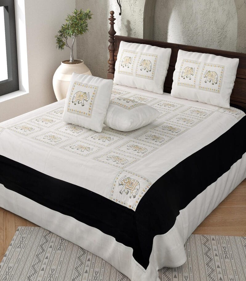 Heritage Zari Work Bedsheet Set