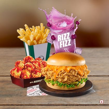 Gold Zinger Burger & Saucy Popcorn Meal