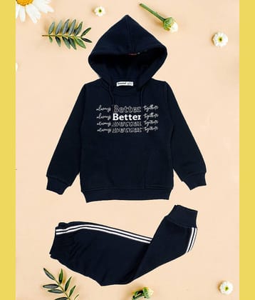 PAMPOLINA Pack of 1 Girls Cotton Blend Top With Pajama ( Navy )