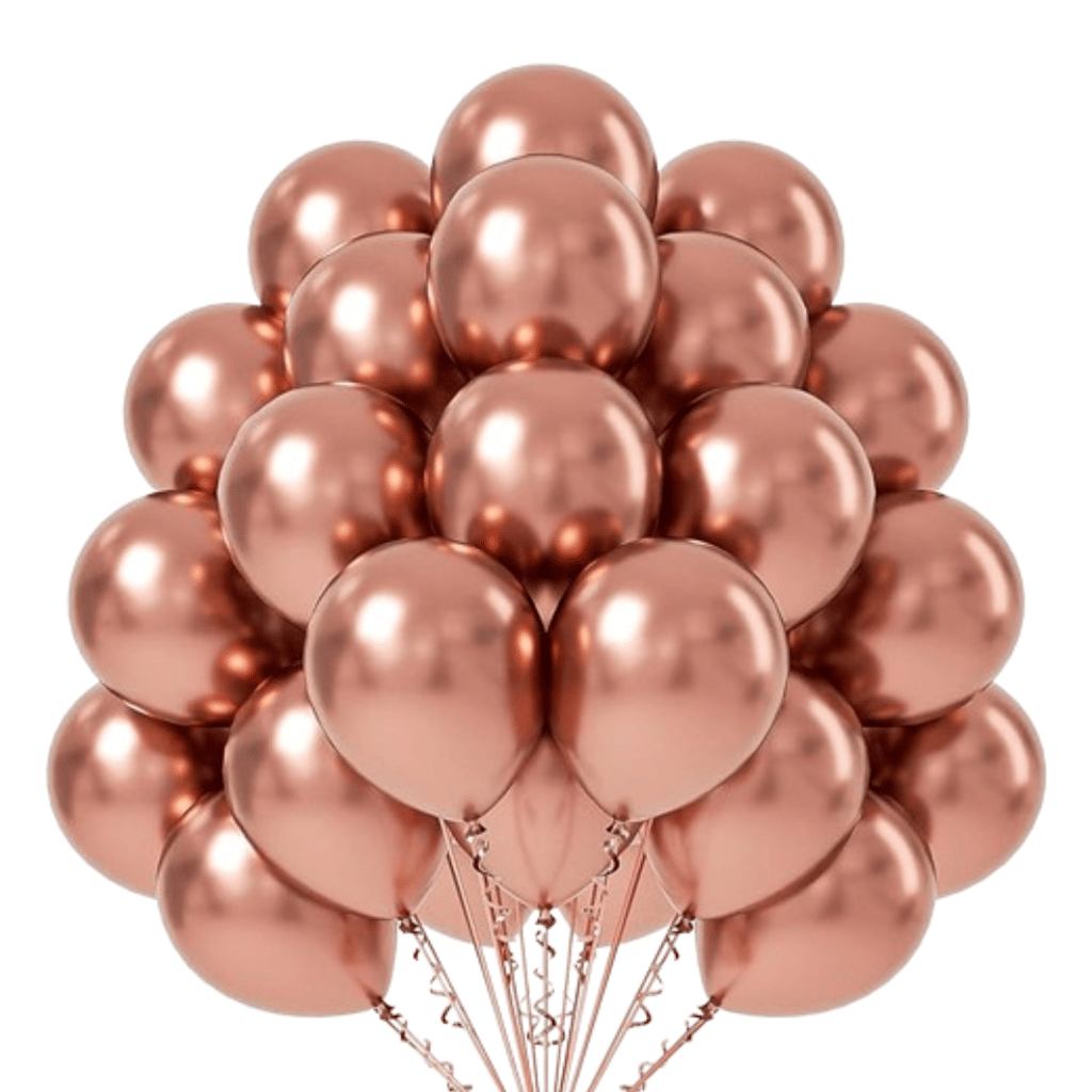 Chrome Rose Gold Premium Latex Balloons 10" - 50PC - Party and Festive Needs | Buy online on ZillyBuy