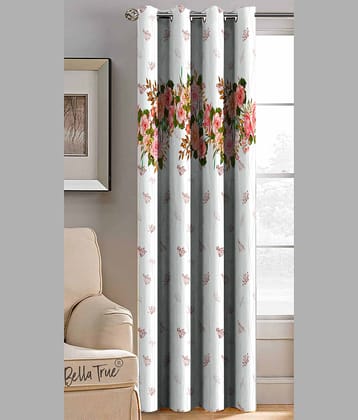 BELLA TRUE Abstract Printed Semi-Transparent Eyelet Curtain 7 ft ( Pack of 1 ) - Multicolor