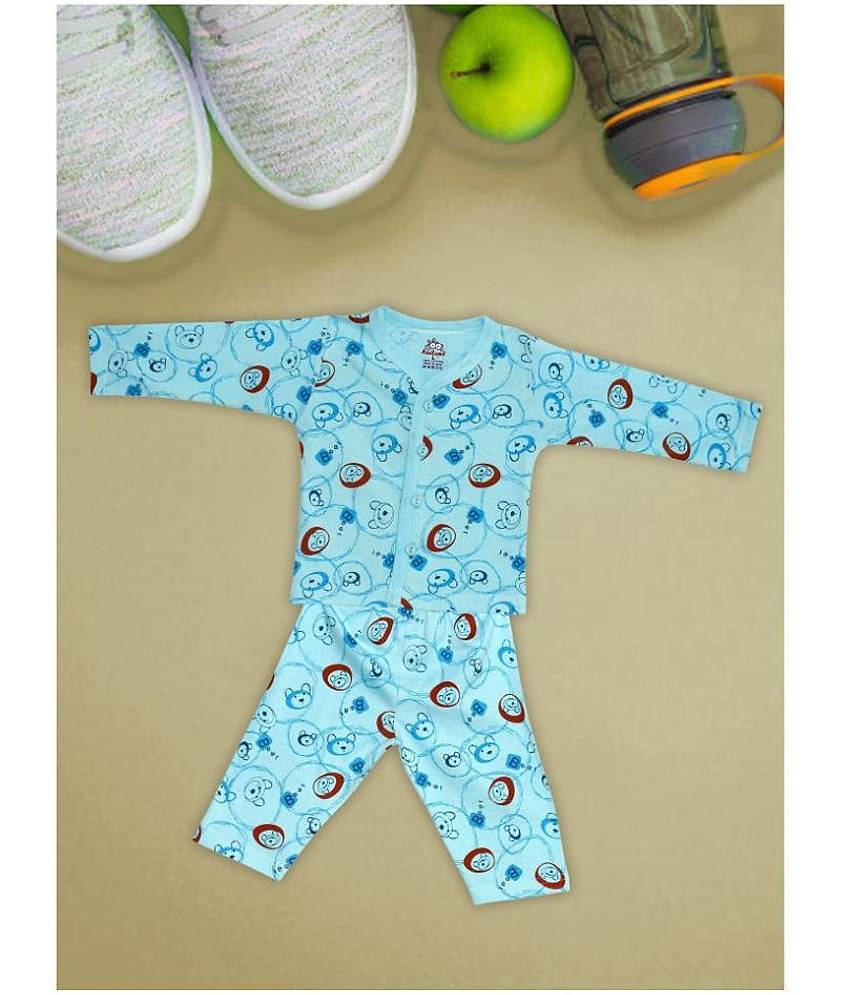 Aatumn Kids Wear Pack of 1 Baby Boys 100% Cotton Tops & Bottoms Sets ( Multi )