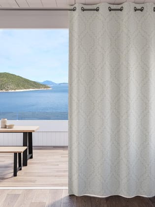 DDECOR - 100% PolyesterDamask PatternLarge Door 9 Ft|135 CM X 260 CM| - Beige