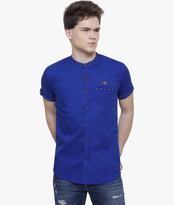 Kuons Avenue - Blue Linen Slim Fit Men's Casual Shirt ( Pack of 1 )