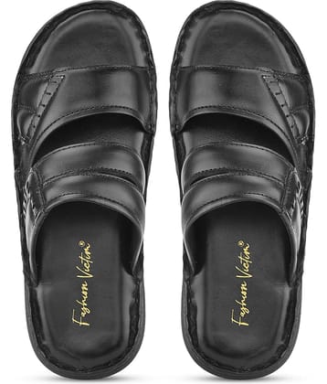 Fashion Victim - Black Men's Leather Slipper