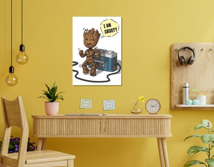"I AM GROOT-MARVEL"- Shiny & Sturdy Metallic Poster  Art That Pops & Sticks-A3