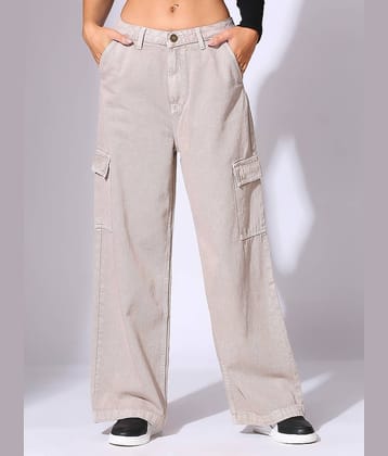 HJ HASASI - Mustard Cotton Wide Leg Women's Jeans ( Pack of 1 )