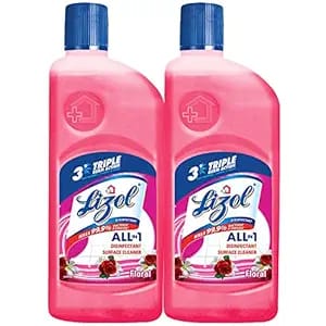 Lizol Disinfectant Surface & Floor Cleaner Liquid - Floral, 625 ml each Pack of 2