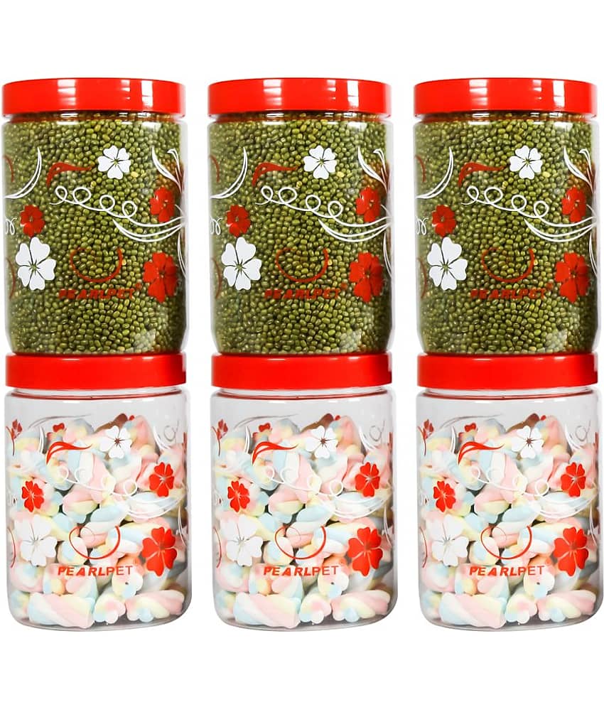 PearlPet - Red Plastic Dal Container ( Set of 6 ) - 1500 ml