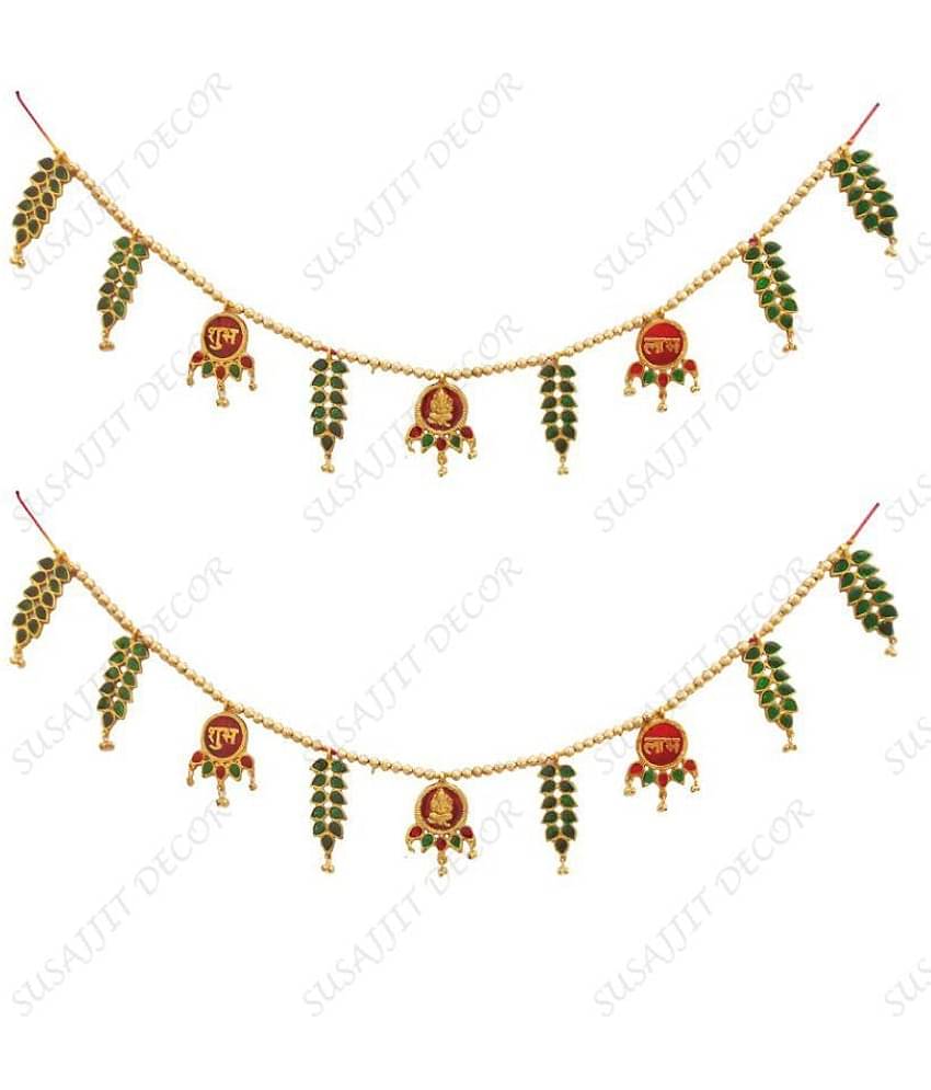 Susajjit Decor Toran/ Bandarwar white metal/ Aluminium Door Hanging Multi - Pack of 2