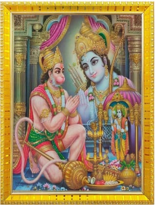 NOKKES Hanuman Bajrangbali Hanumanji Maruti Golden 5X7 Inch Photo Frame_AQW30