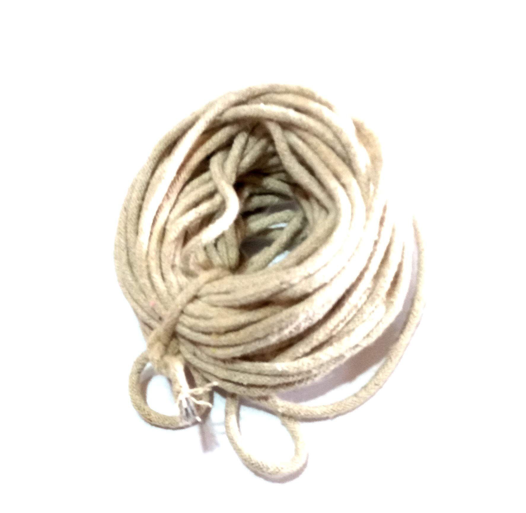 Nawani 40 Meter 6 mm Natural Beige Cotton Twisted Cord Braided Rope