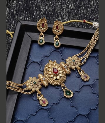 Sukkhi Gold Alloy Necklace Set ( Pack of 1 )