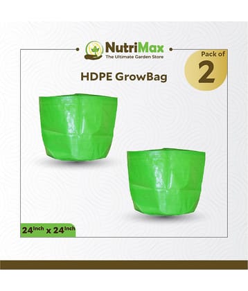 Nutrimax HDPE 200 GSM Growbags 24 inch x 24 inch Pack of2 Outdoor Plant Bag