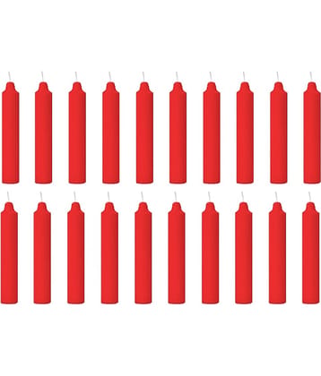 PROSPERRO LUMO - Red Unscented Pillar Candle 10 cm ( Pack of 20 )