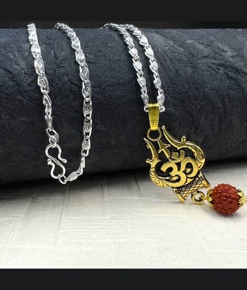 Charms Gold Religious Pendant With Chain ( Pack of 1 )