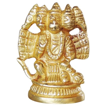 Brass Panchmukhi Hanuman Ji Showpiece Statue - Sacred Temple Murti, Height : 2 Inch (BSMAS1048 C)
