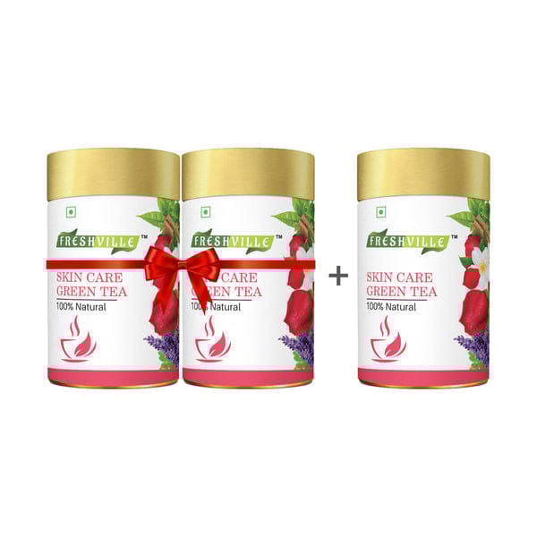 Freshville Skin Care Green Tea 45 Days Pack Glowing and Moisturized Skin with Herbal Blend 150gram