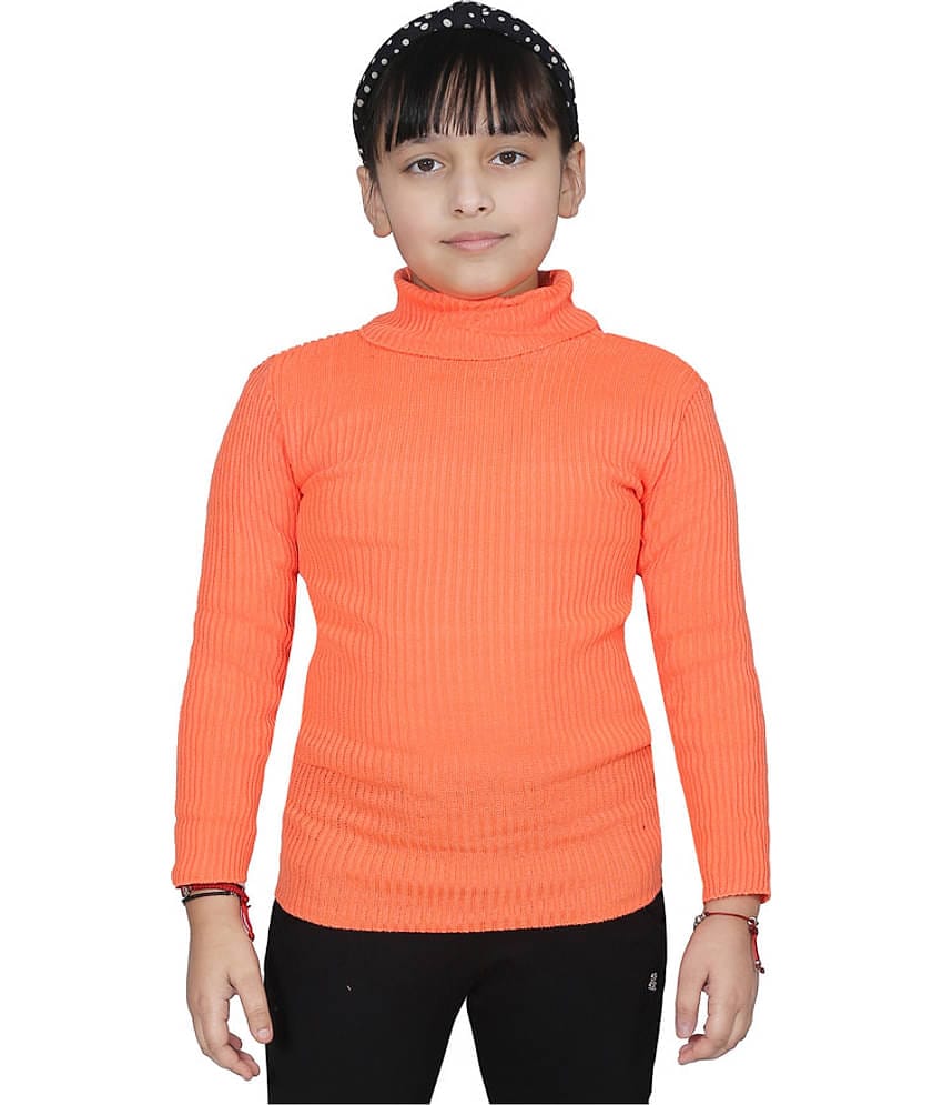 IndiWeaves Pack of 1 Girls Wollen Pullover ( Orange )