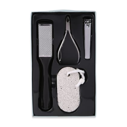 Pedicure Kit with Foot File, Nail Clipper, Cuticle Nipper and Pumice Stone, 4 Piece Set Pedicure Kit with Foot File, Nail Clipper, Cuticle Nipper and Pumice Stone, 4 Piece Set