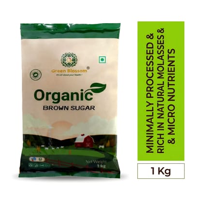 Organic Brown Sugar - 1 Kg (Pack of 1) I Green Blossom (Weight - 1kg) by green blossom agritech ventures private limited