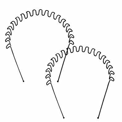 Nawani Eternals Metal Zig Zag Hair Band for Girls - Pack of 2 (Black)
