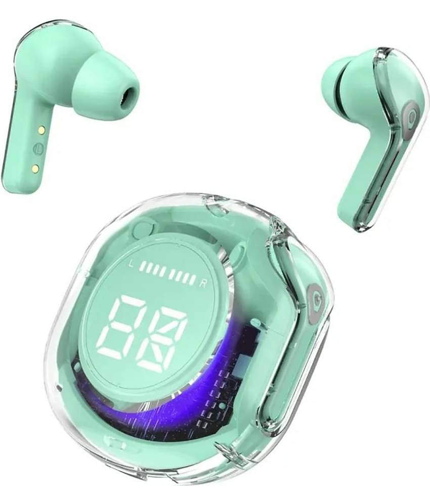 COREGENIX Ultrapodspro Type C Bluetooth Headphone In Ear 30 Hours Playback Low Latency IPX4(Splash & Sweat Proof) Green