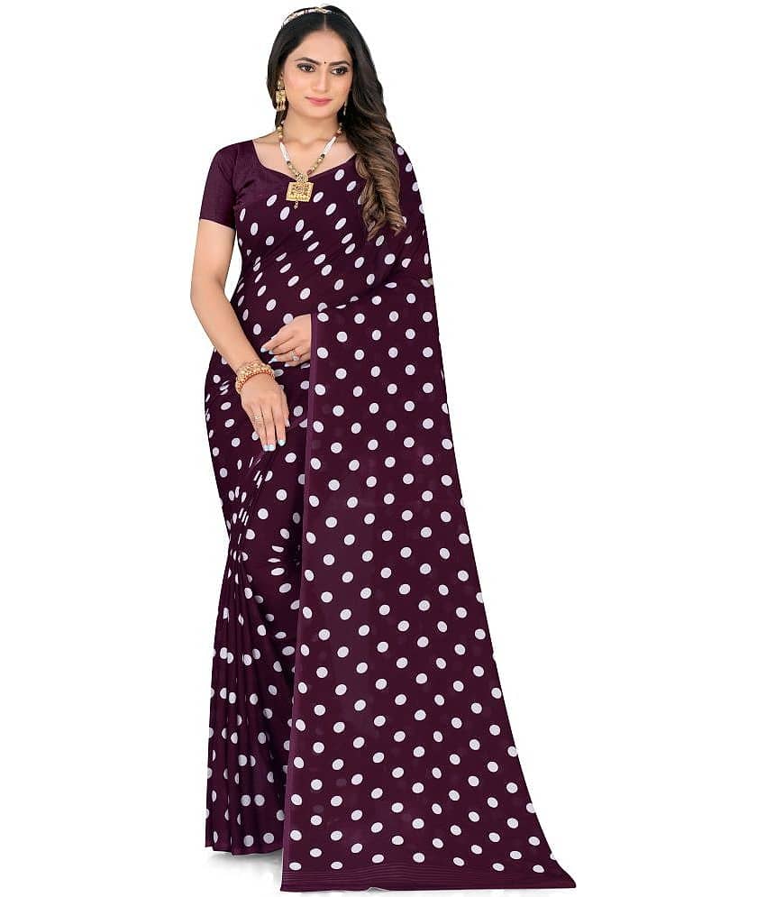 LEELAVATI Georgette Printed Saree With Unstitched Blouse Piece ( Red )