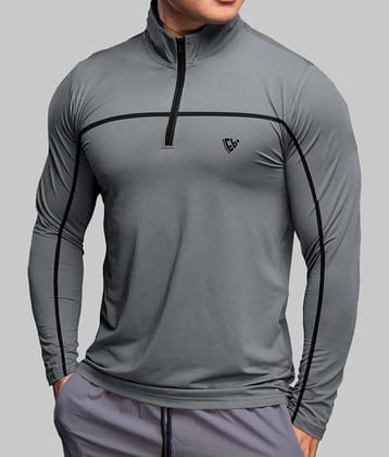 Eyebogler Polyester Regular Fit Solid Full Sleeves Men's High Neck T-Shirt - Black ( Pack of 1 )